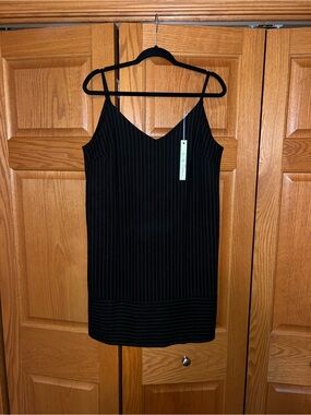 She + Sky Black Pinstripe Mini Dress